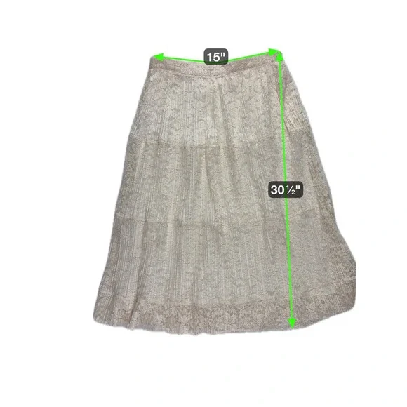 See By Chloé Lace Midi‎ Skirt 42 US 12 Pleated Tiered Coquette Feminine Dainty - Picture 3 of 9